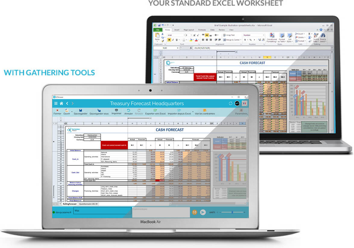 Comparaison entre Excel et Gathering Tools