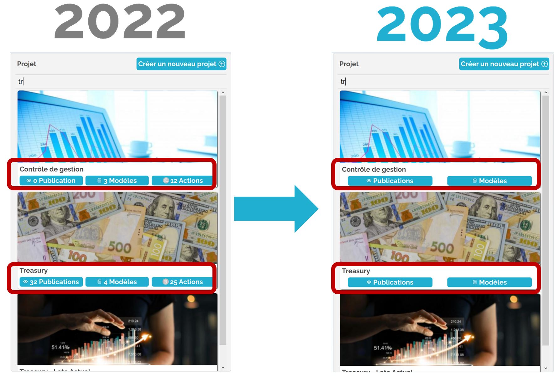 Comparatif page d'accueil 2022 vs 2023